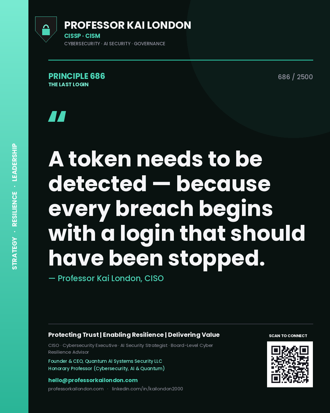 Professor Kai London principle 686: A token needs to be detected — because every breach begins with a login that should have been stopped.