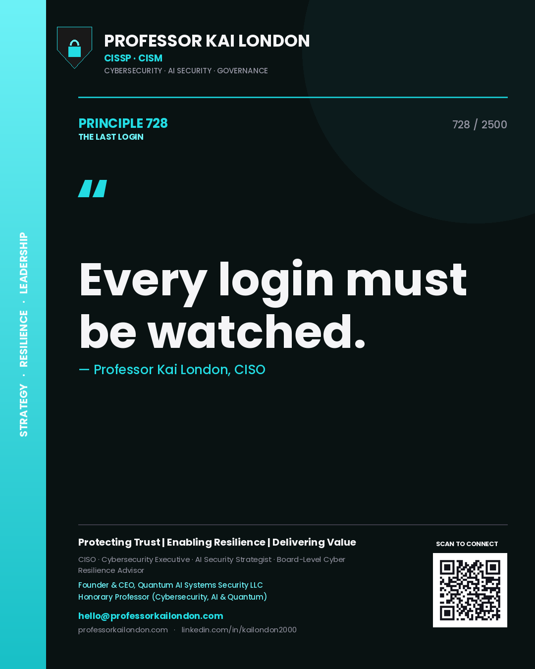 Professor Kai London principle 728: Every login must be watched.