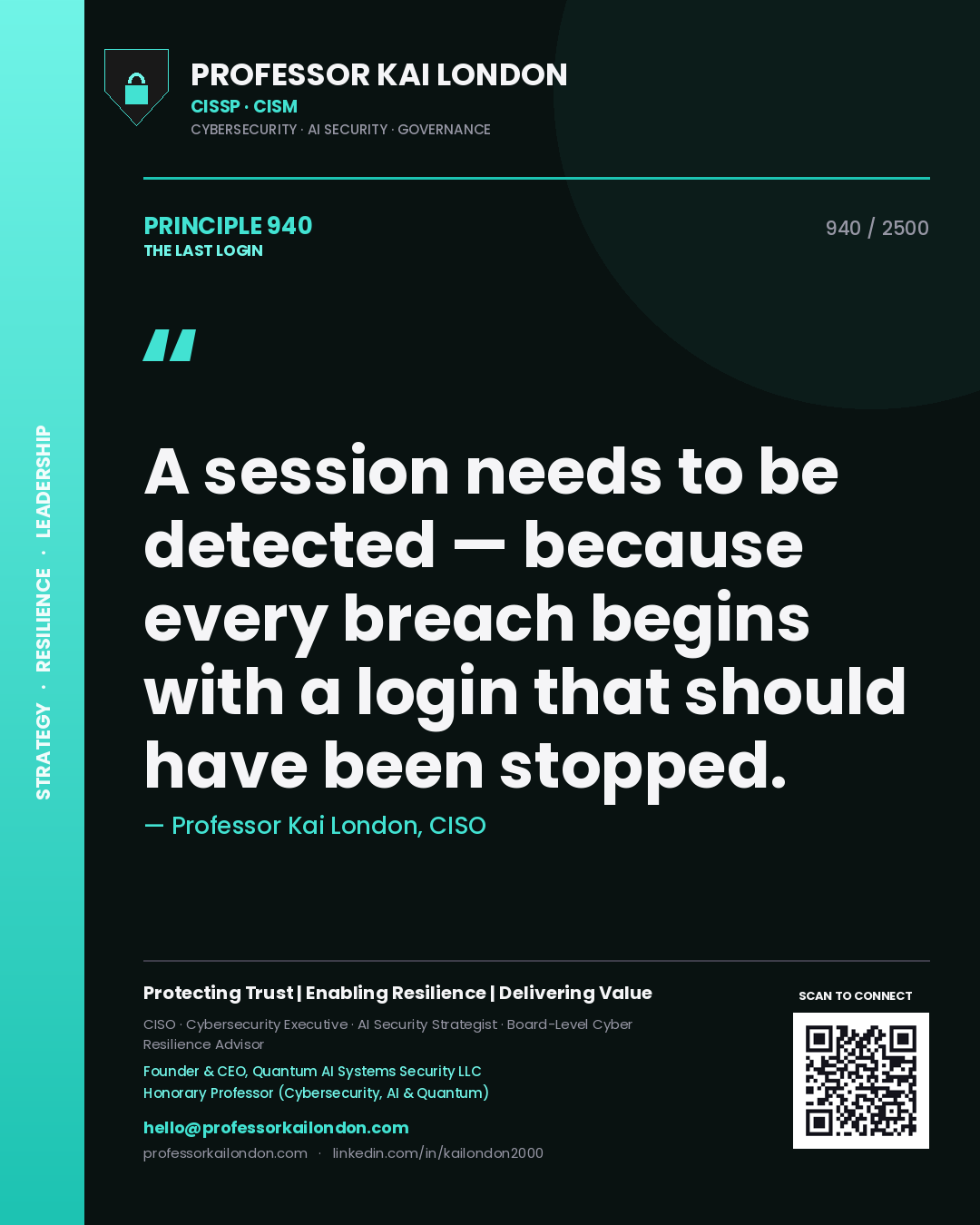 Professor Kai London principle 940: A session needs to be detected — because every breach begins with a login that should have been stopped.